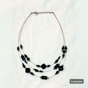 Triple strand statement necklace